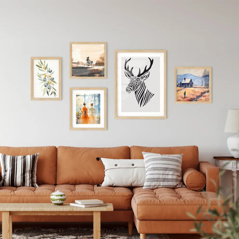 Black Marker Style Drawing Of A Deer Woodcut Print - A Black And White Drawing Of A Zebra Head