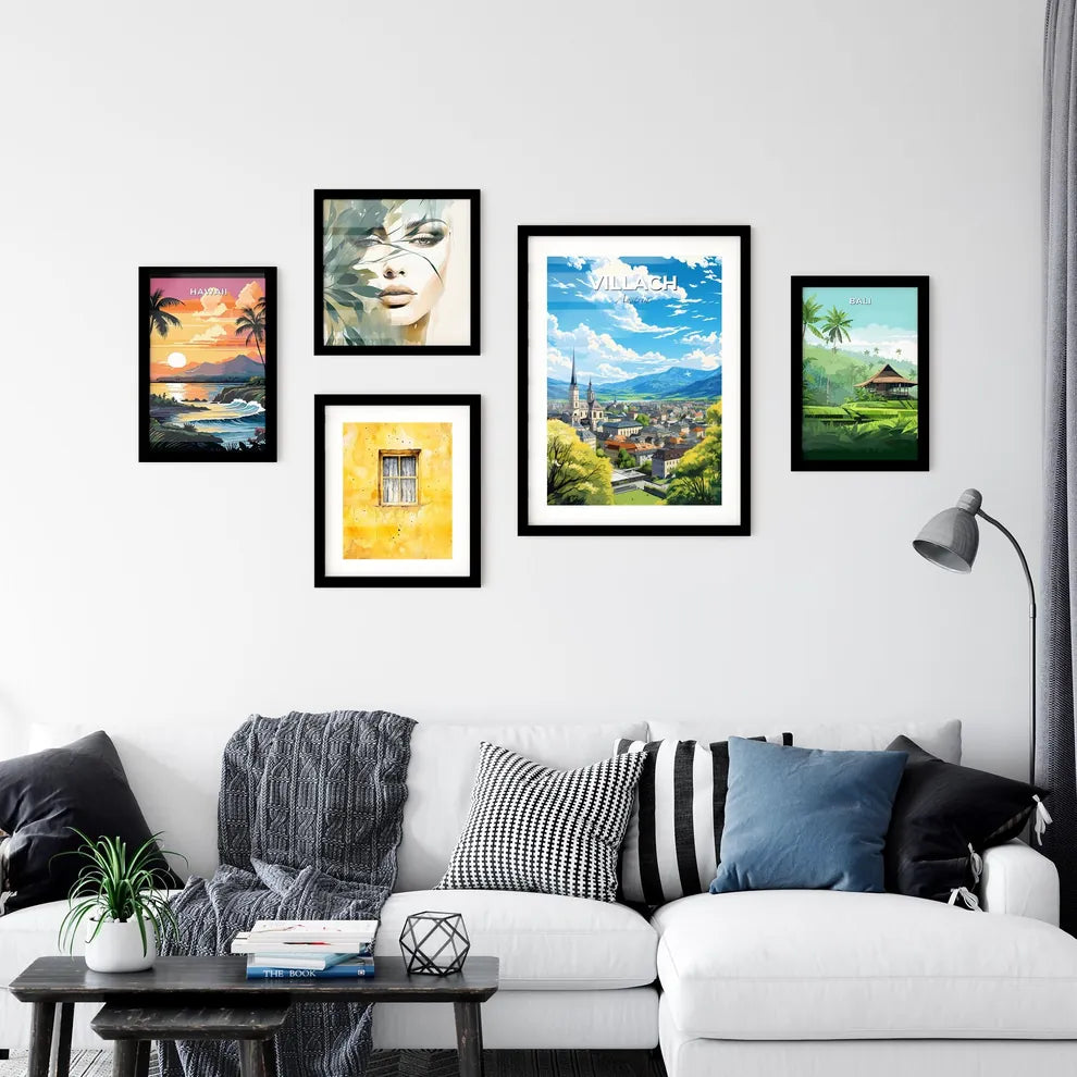 Villach Austria Skyline - A City With A Steeple And Trees - Customizable Travel Gift