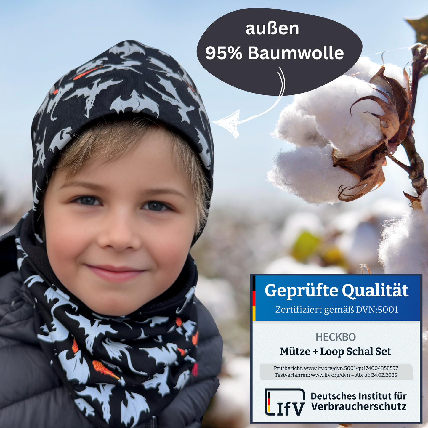 Kinder Reflektor Mütze & Loop Drachen