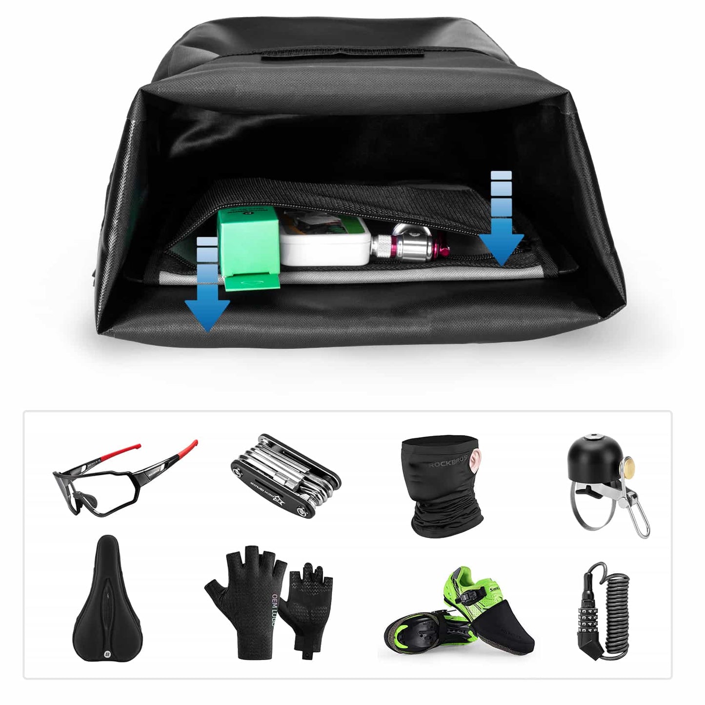 ROCKBROS Wasserdichte Gepäckträgertasche 12-16L