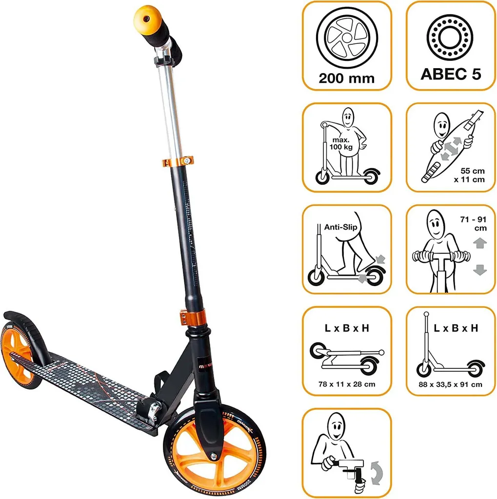 B-Ware Muuwmi Aluminium Scooter Roller Tretroller Kickroller Cityroller Kick Roller 706