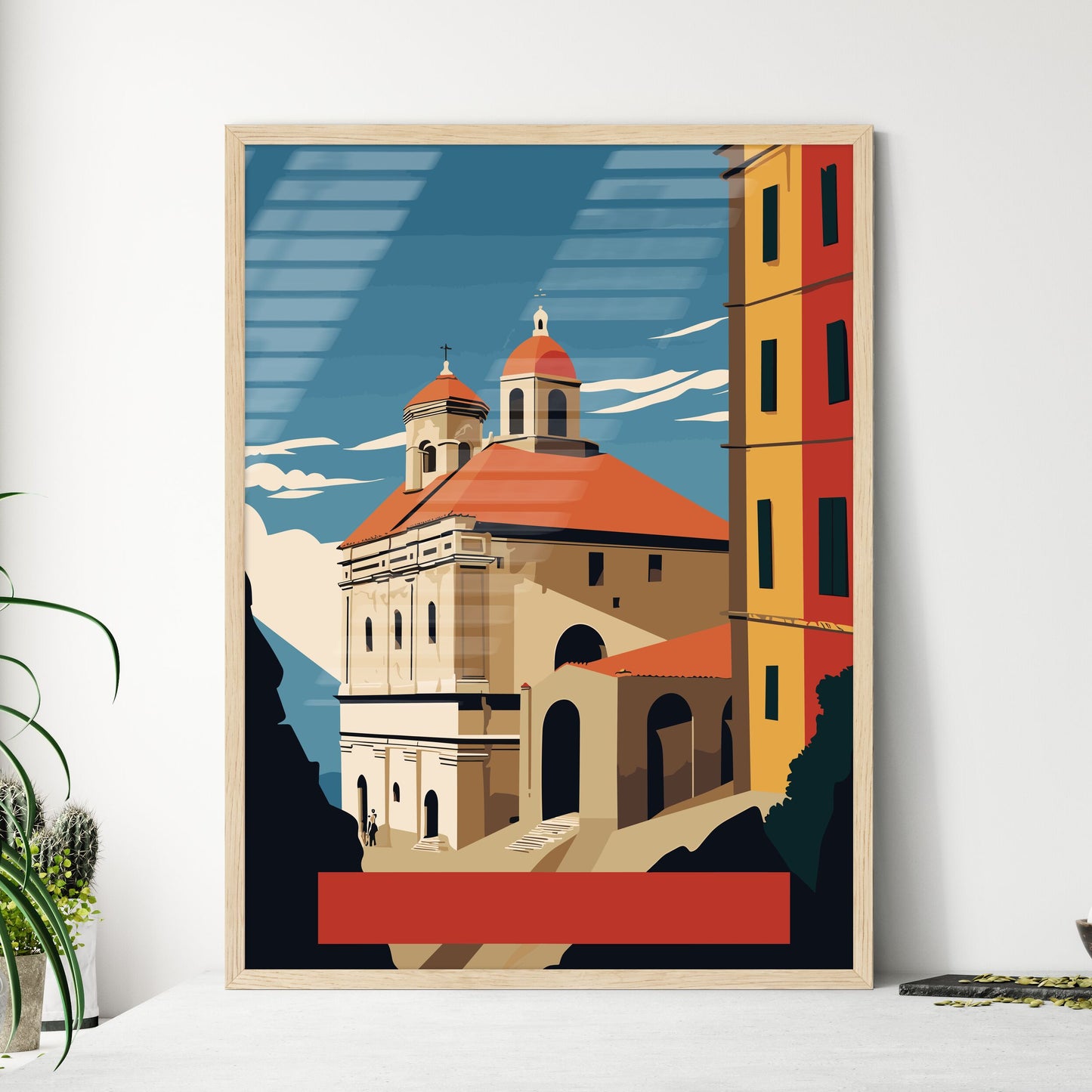 Italy Vacation Poster - A Building With A Steeple And A Steeple