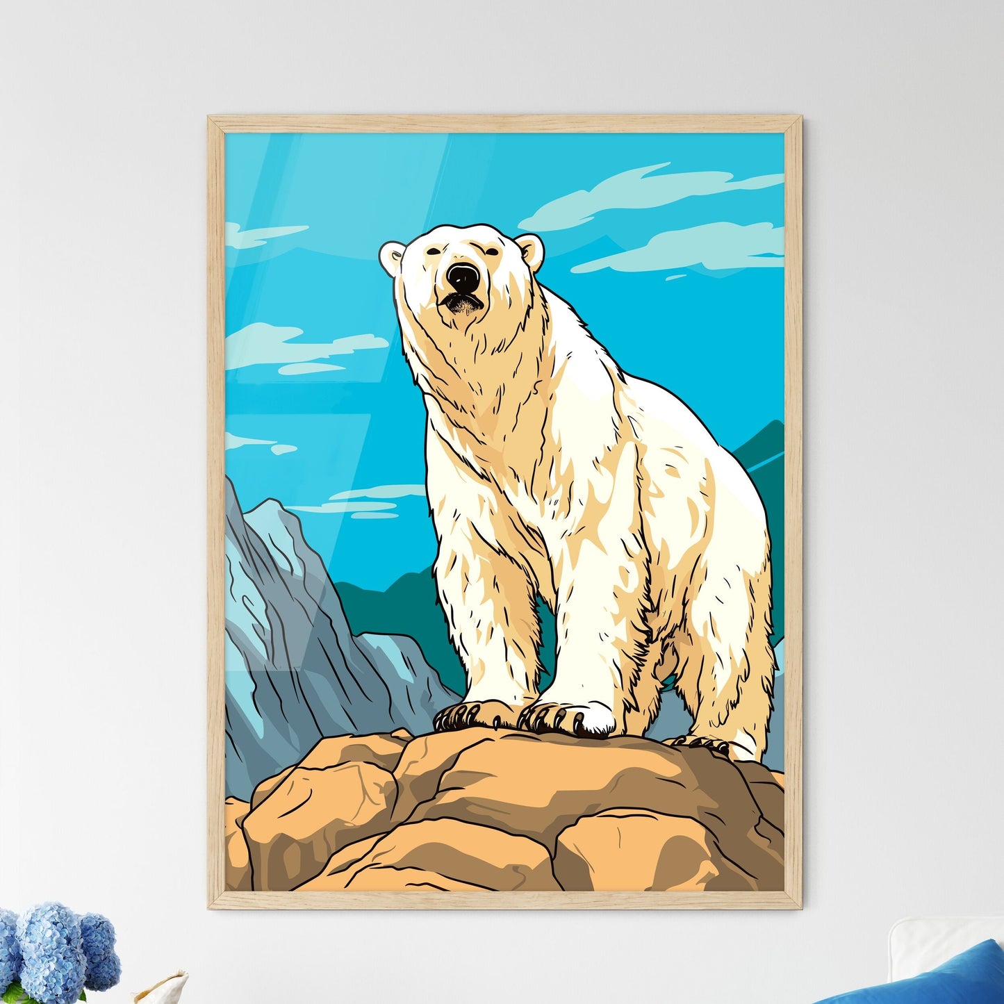 Polar Bear On The Canadian Arctic Tundra - A Polar Bear Standing On A Rock