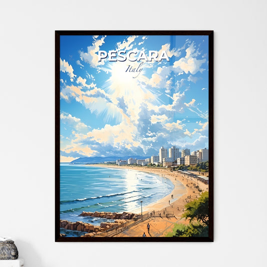Pescara Italy Skyline - A Beach With Buildings And Water  - Customizable Travel Gift