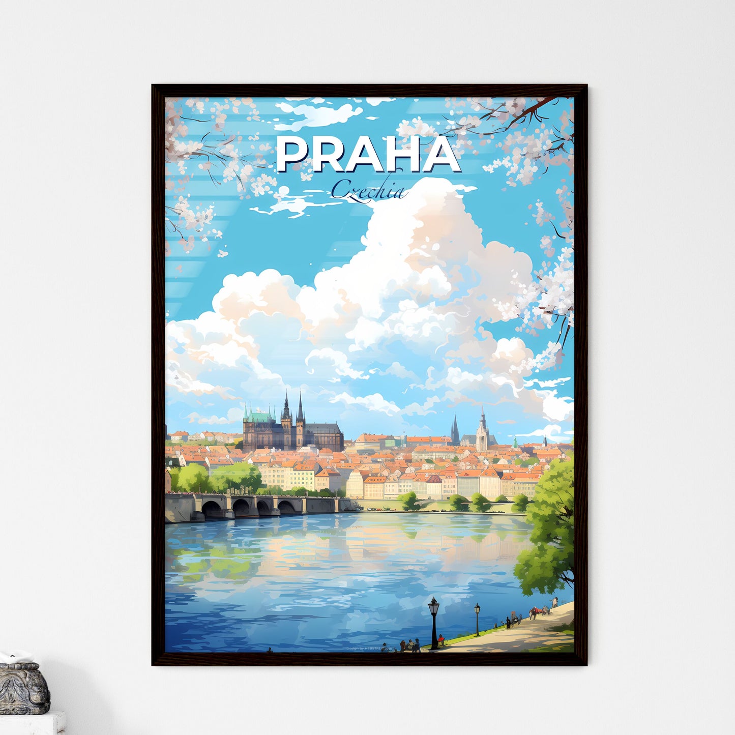 Praha Czechia Skyline - A City By A River  - Customizable Travel Gift