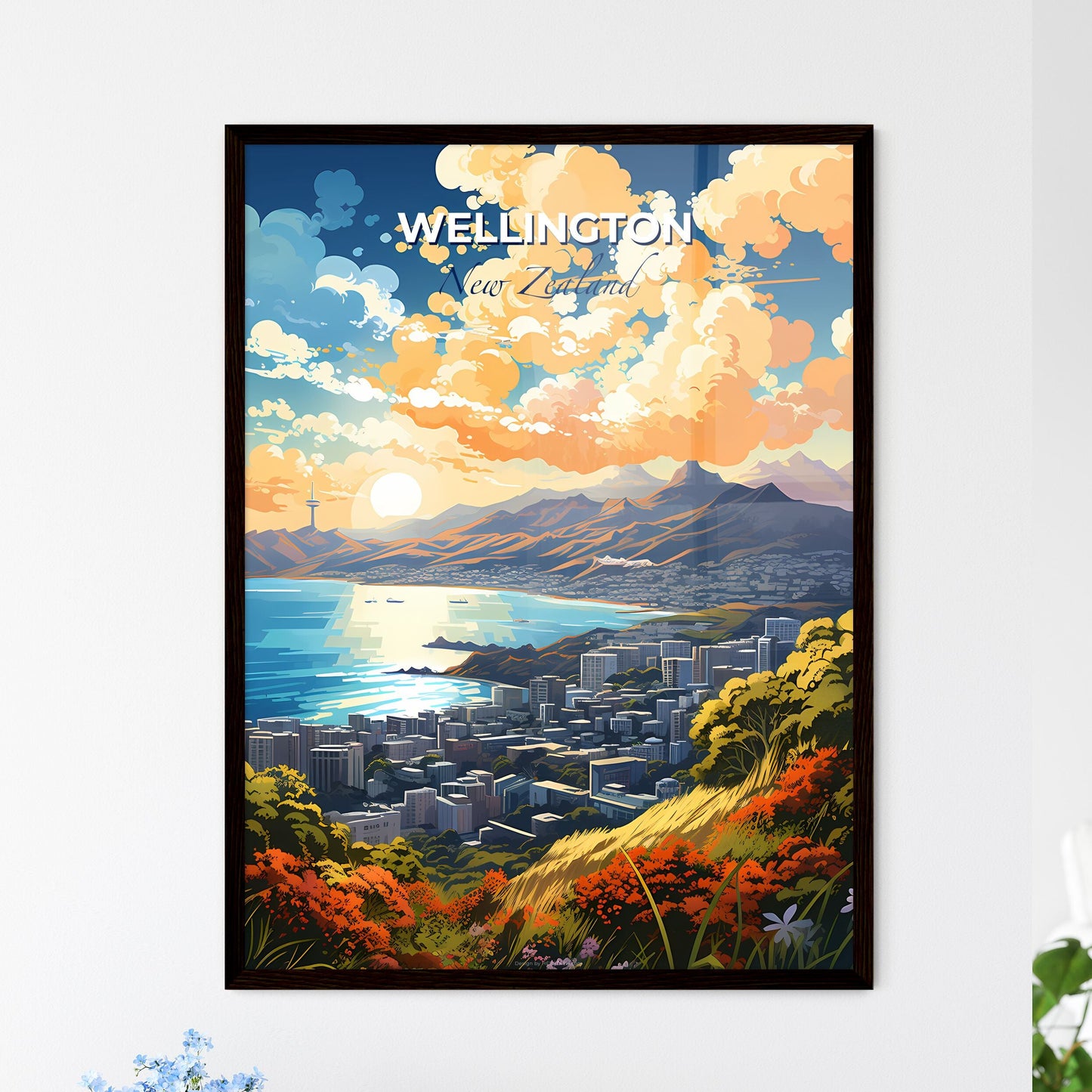 Wellington New Zealand Skyline - A City By The Water  - Customizable Travel Gift