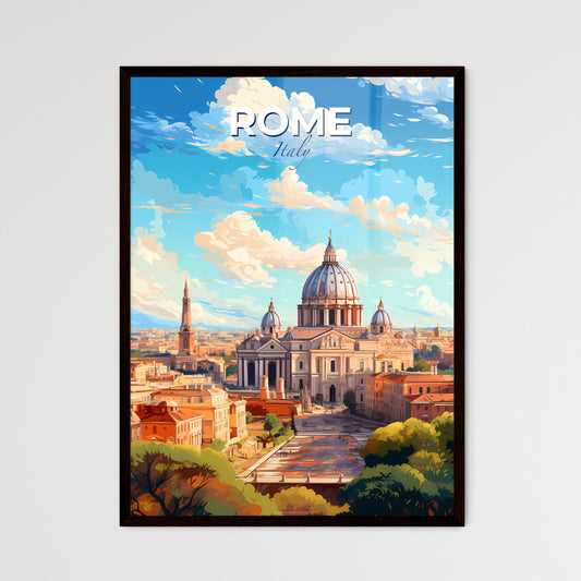 Rome Italy Skyline - A Large Building With A Dome And A Street In Front Of It  - Customizable Travel Gift