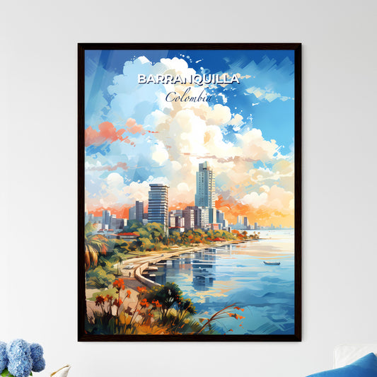 Barranquilla Colombia Skyline - A City Next To A Body Of Water  - Customizable Travel Gift