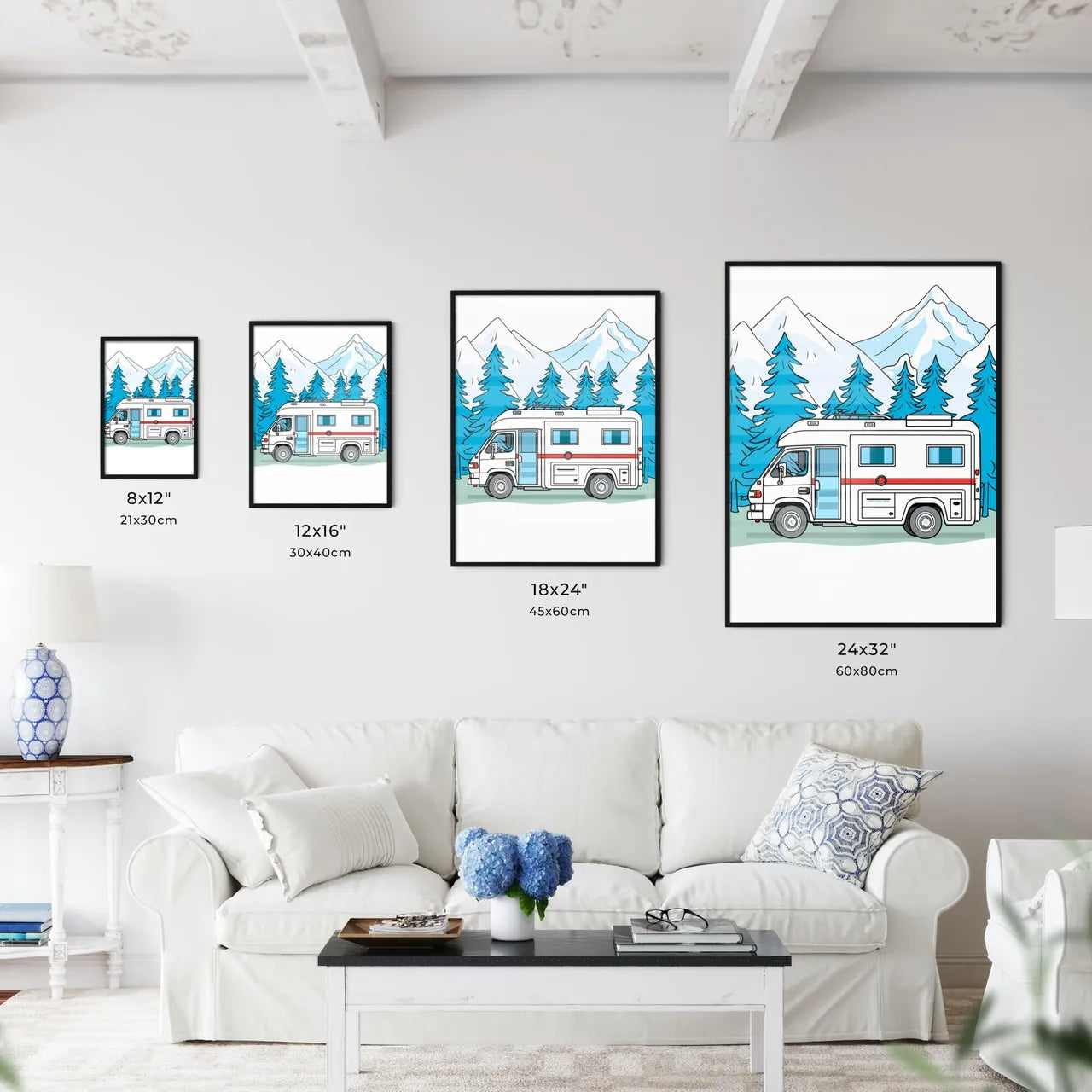 Ambulance Mini Bus Vector Illustration - A Cartoon Of A Camper Van