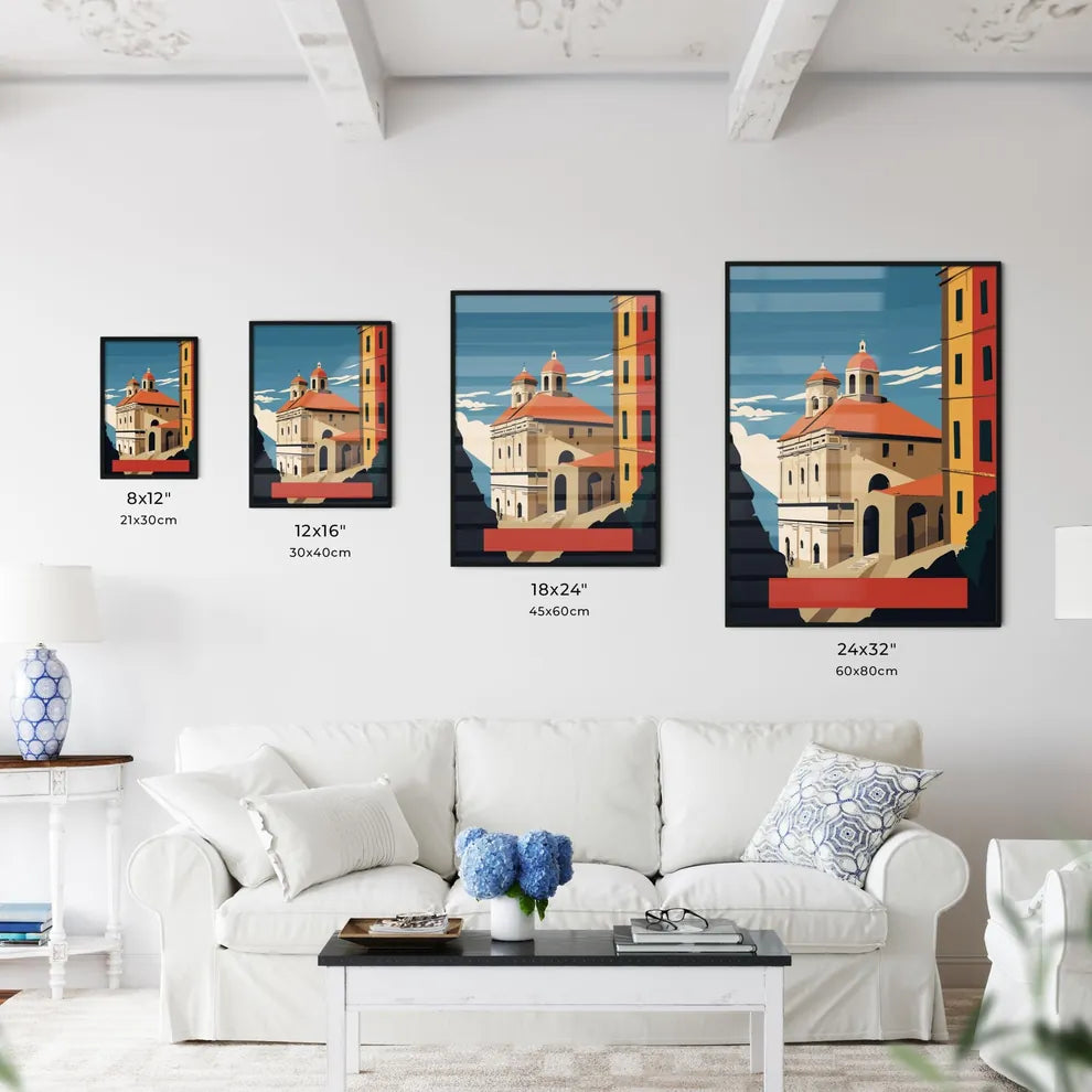 Italy Vacation Poster - A Building With A Steeple And A Steeple