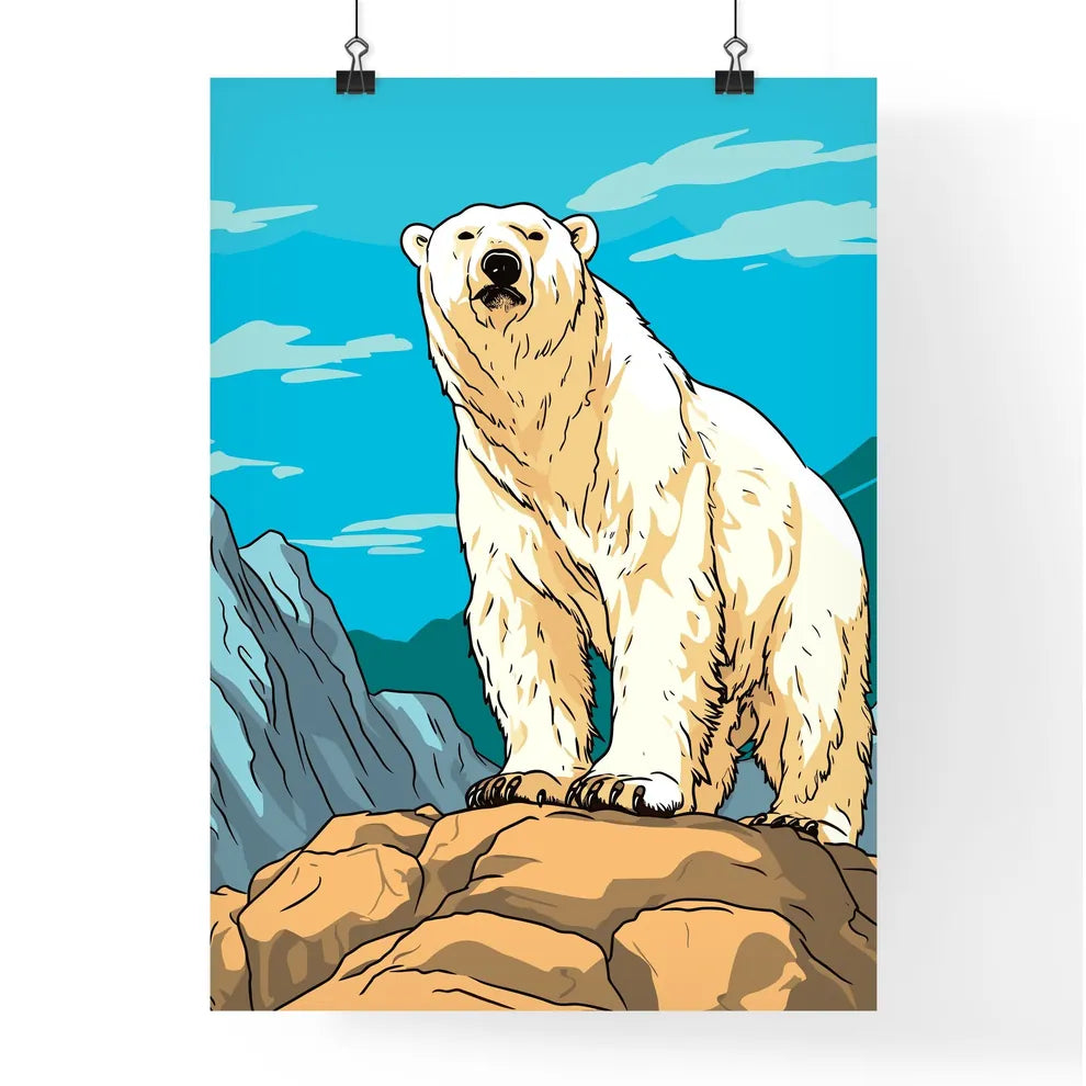 Polar Bear On The Canadian Arctic Tundra - A Polar Bear Standing On A Rock