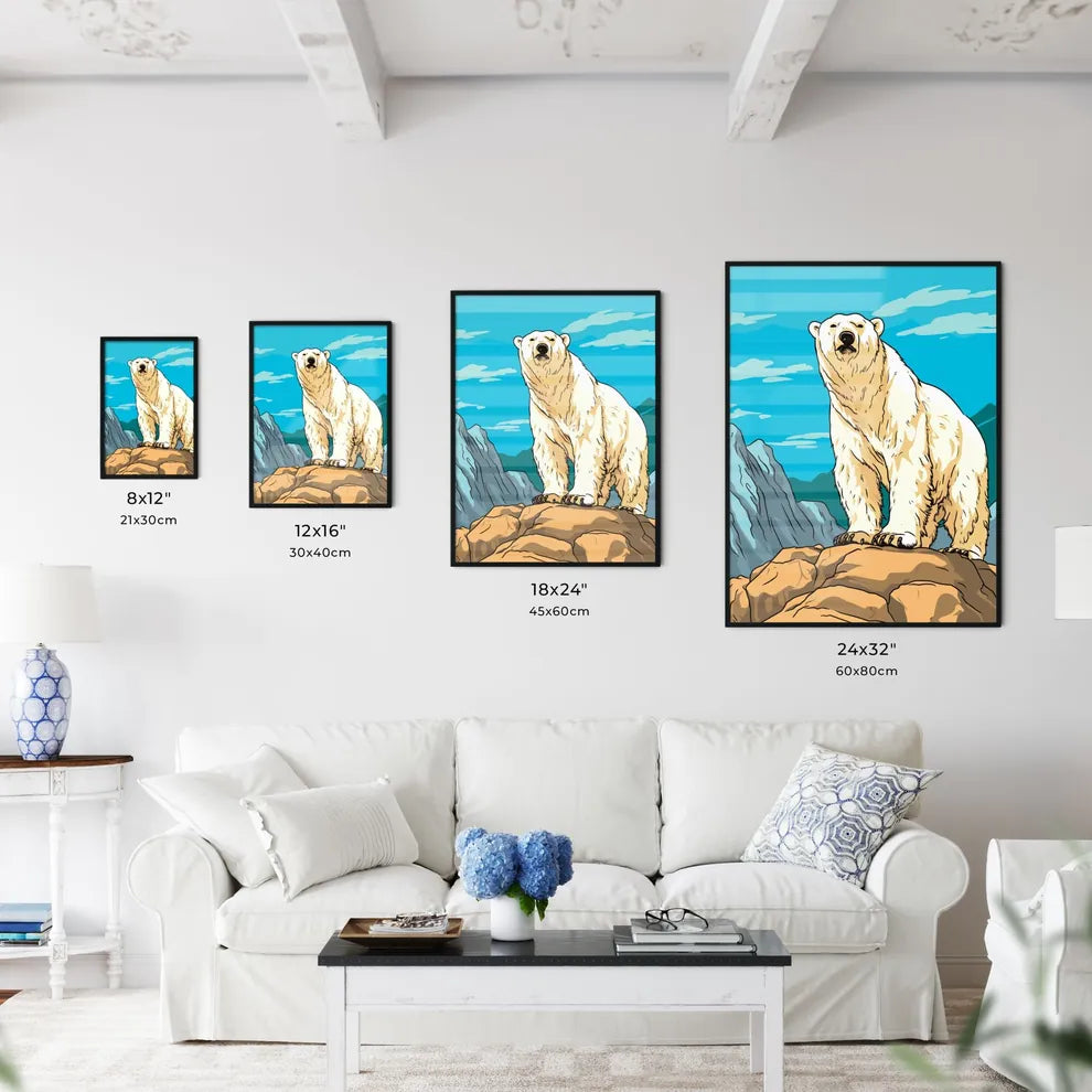 Polar Bear On The Canadian Arctic Tundra - A Polar Bear Standing On A Rock
