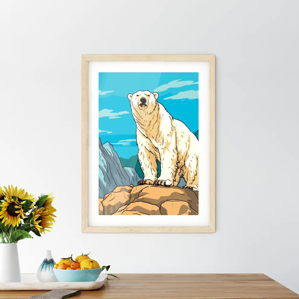 Polar Bear On The Canadian Arctic Tundra - A Polar Bear Standing On A Rock