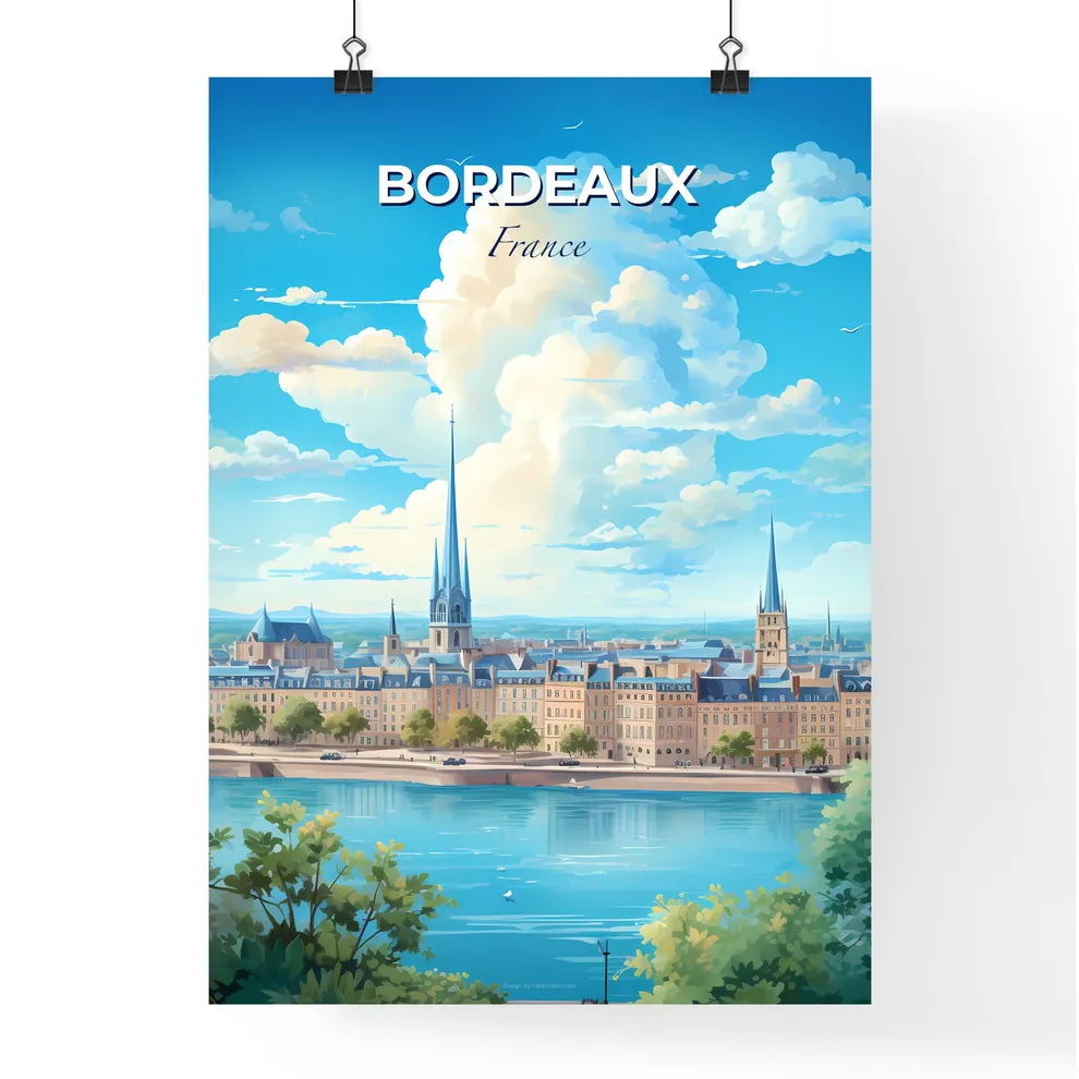 Bordeaux France Skyline - A City With A River And Trees  - Customizable Travel Gift
