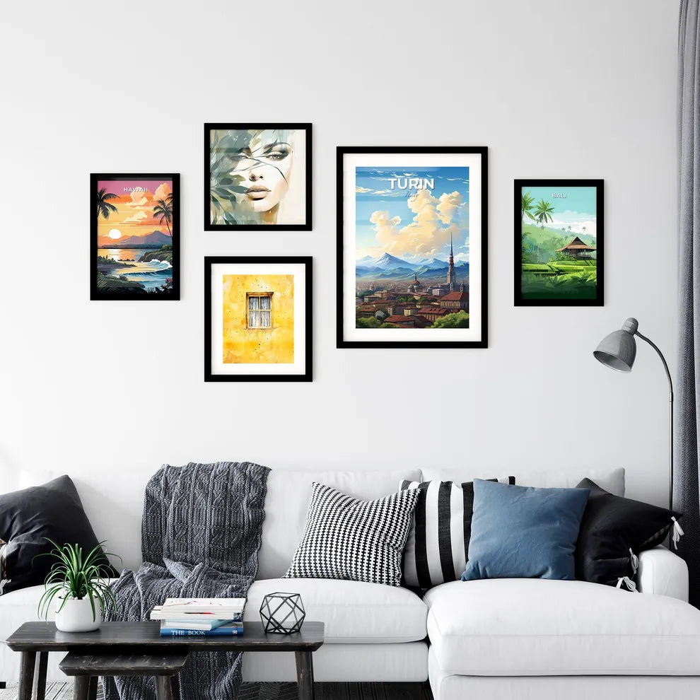 Turin Italy Skyline - A City With Mountains In The Background  - Customizable Travel Gift