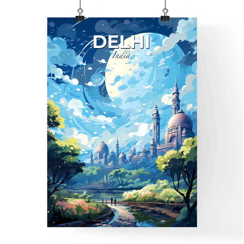 Delhi India Skyline - A Large Building With Towers And Towers And Trees  - Customizable Travel Gift