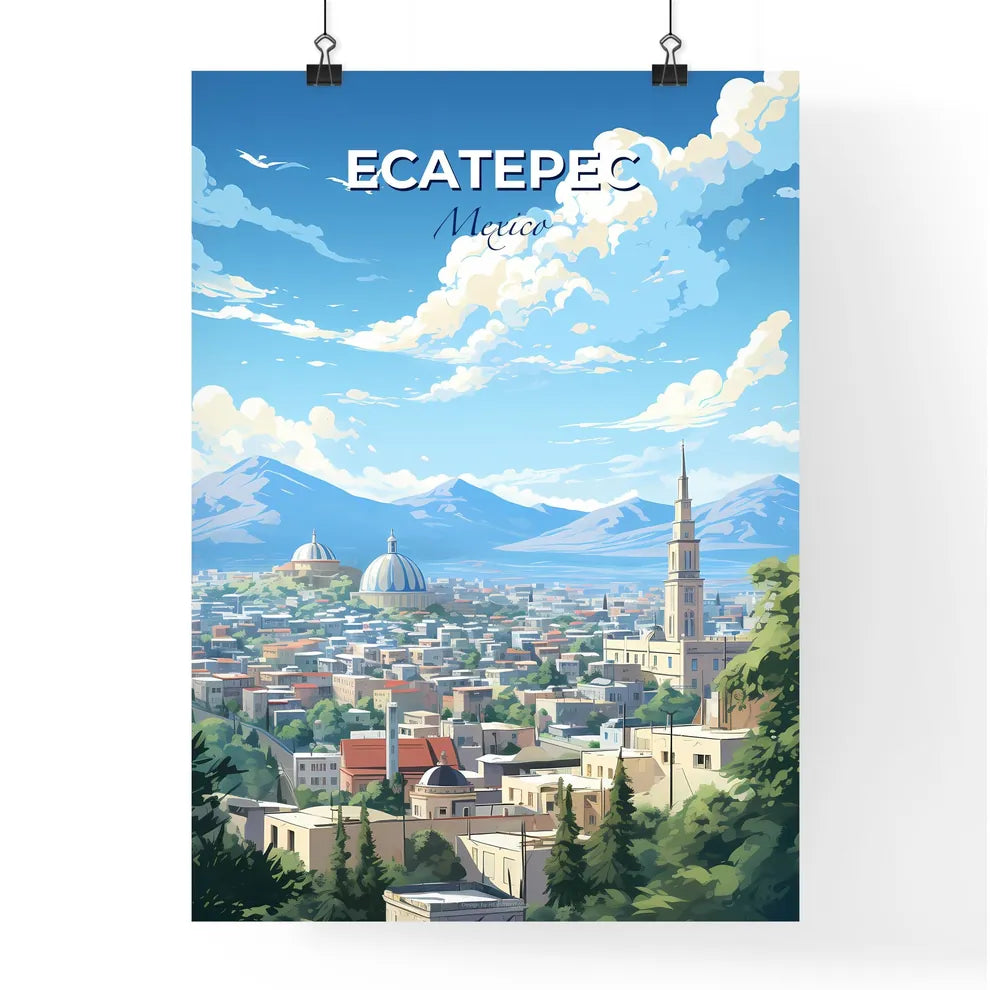 Ecatepec Mexico Skyline - A City With Mountains In The Background  - Customizable Travel Gift