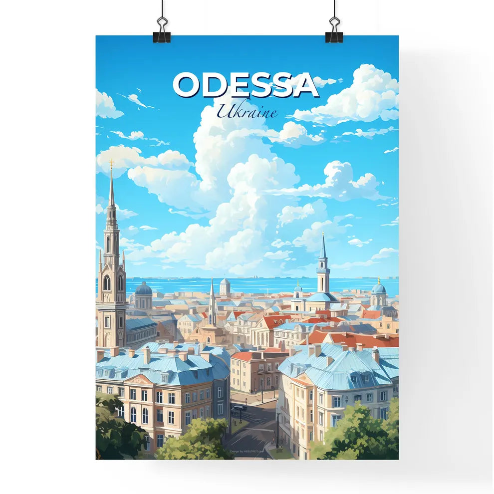Odessa Ukraine Skyline - A City With Many Buildings And A Body Of Water  - Customizable Travel Gift