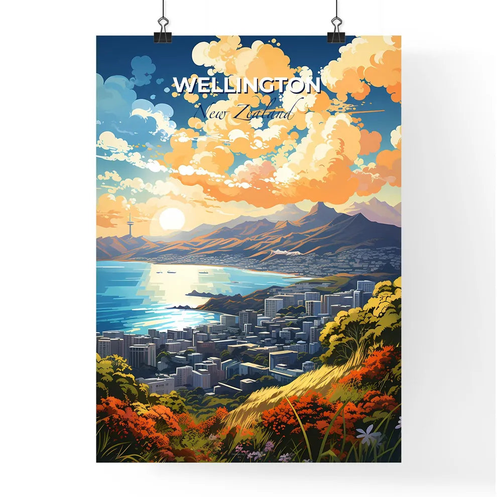 Wellington New Zealand Skyline - A City By The Water  - Customizable Travel Gift