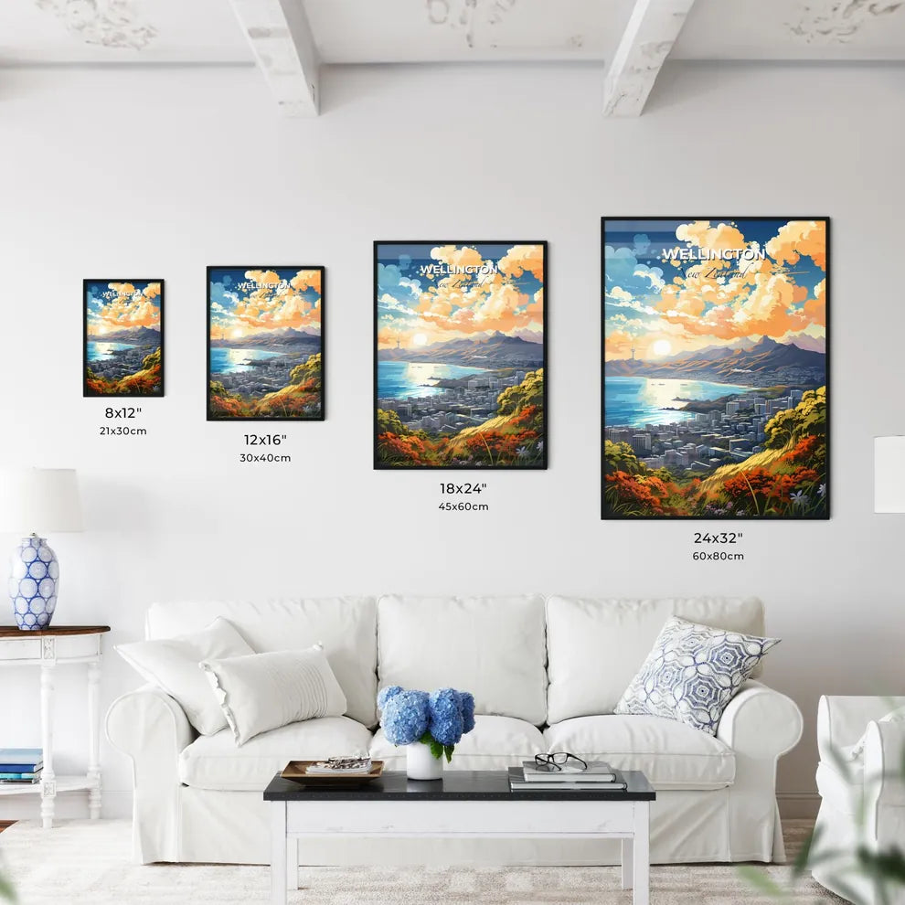 Wellington New Zealand Skyline - A City By The Water  - Customizable Travel Gift