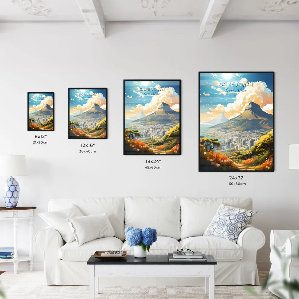 Cape Town South Africa Skyline - A Landscape Of A City And Mountains  - Customizable Travel Gift