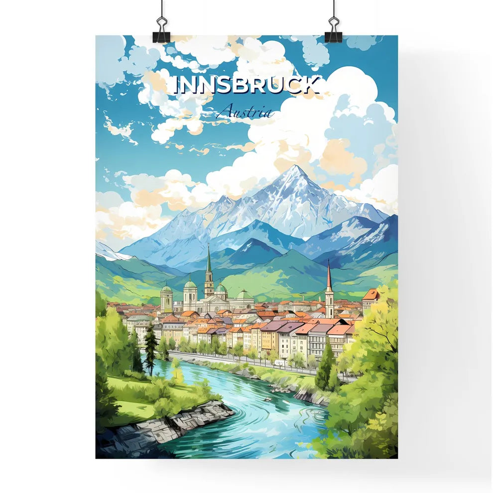 Innsbruck Austria Skyline - A Town With A River Running Through It  - Customizable Travel Gift