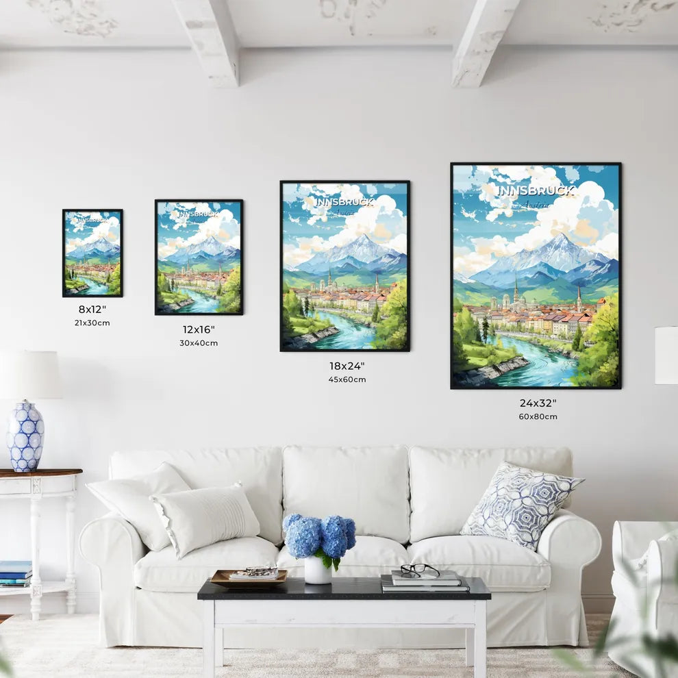 Innsbruck Austria Skyline - A Town With A River Running Through It  - Customizable Travel Gift