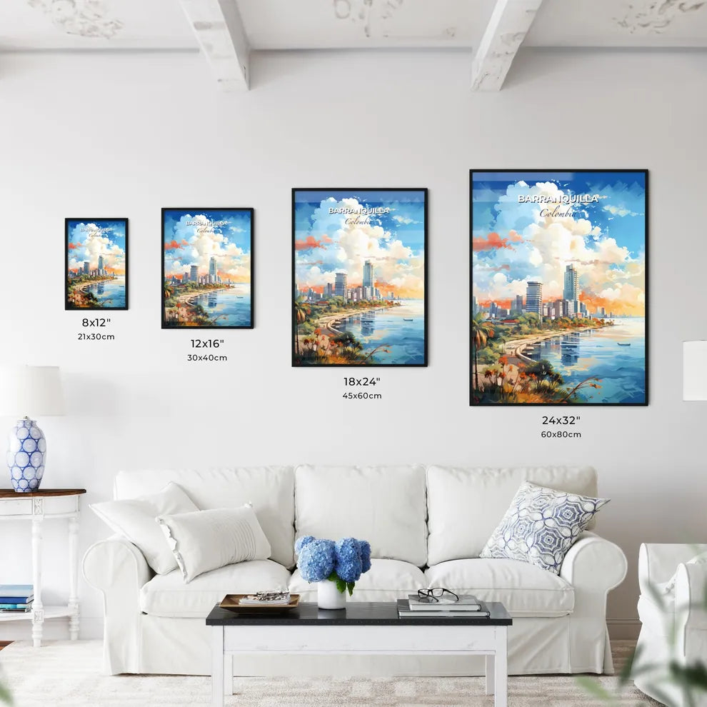 Barranquilla Colombia Skyline - A City Next To A Body Of Water  - Customizable Travel Gift