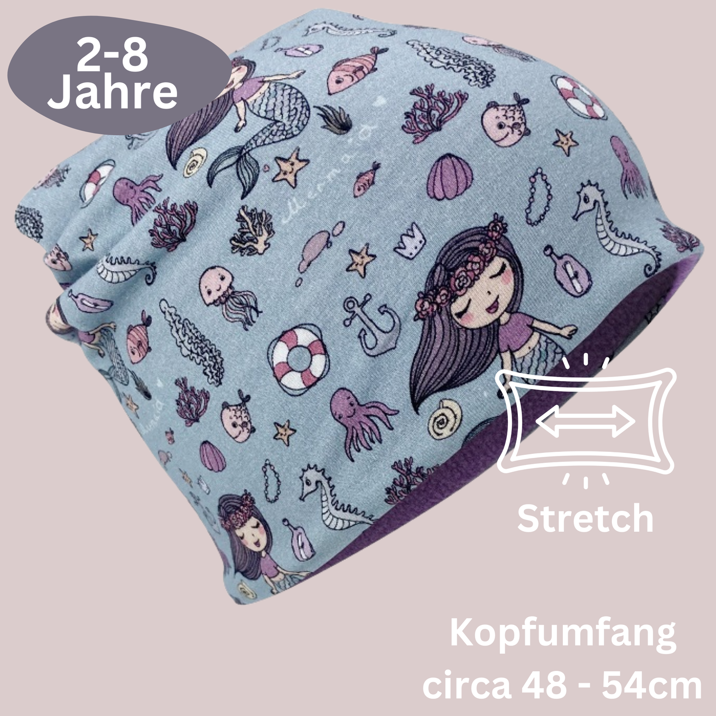 Kinder Beanie Mütze & Loop Set - Meerjungfrau
