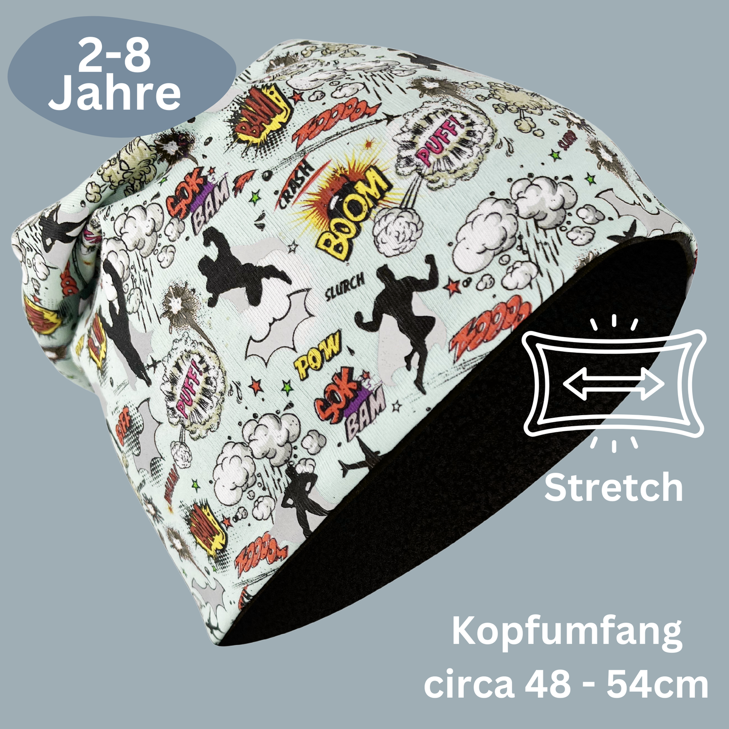 Kinder Reflektor Mütze & Loop - Superheld