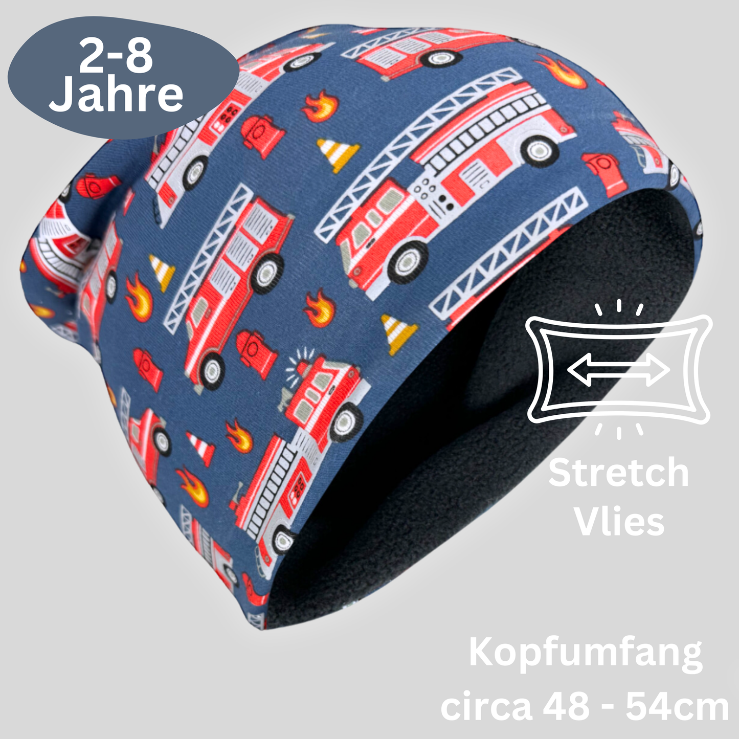 Kinder Reflektor Mütze & Loop - Feuerwehr