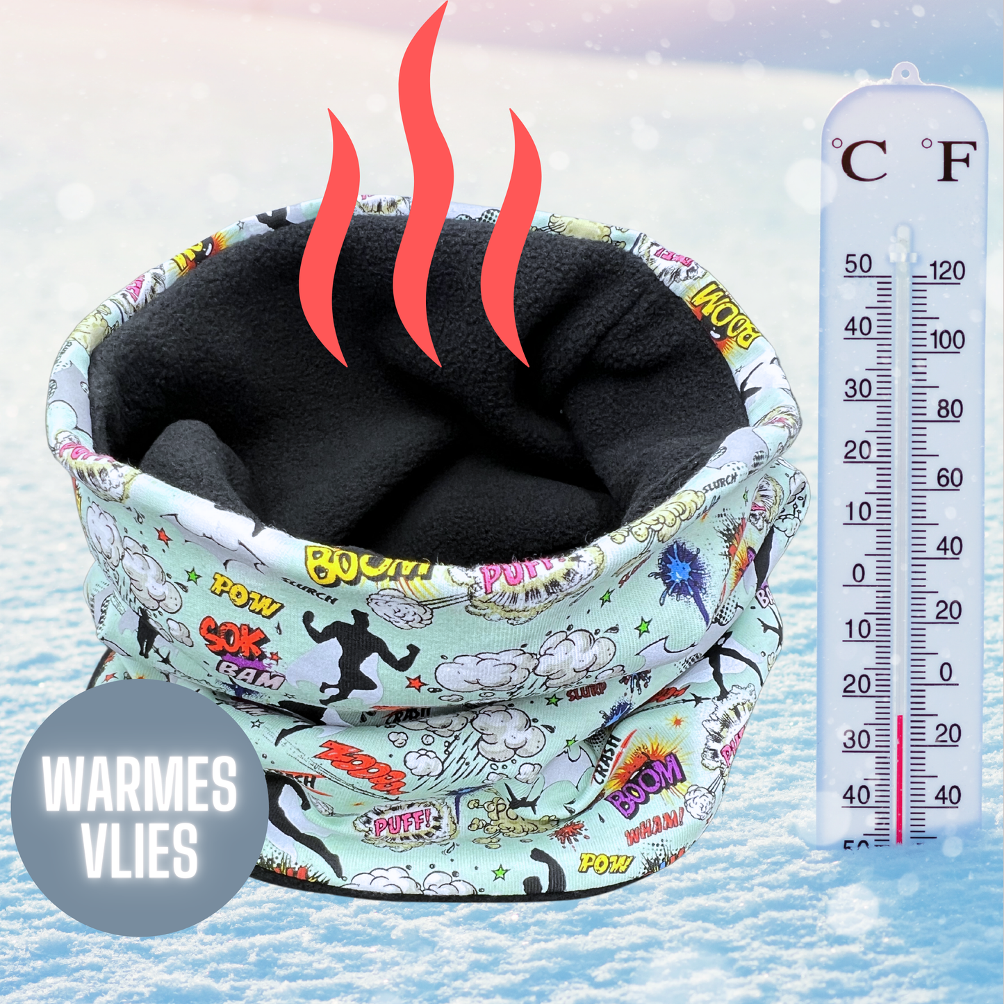 Kinder Reflektor Mütze & Loop - Superheld