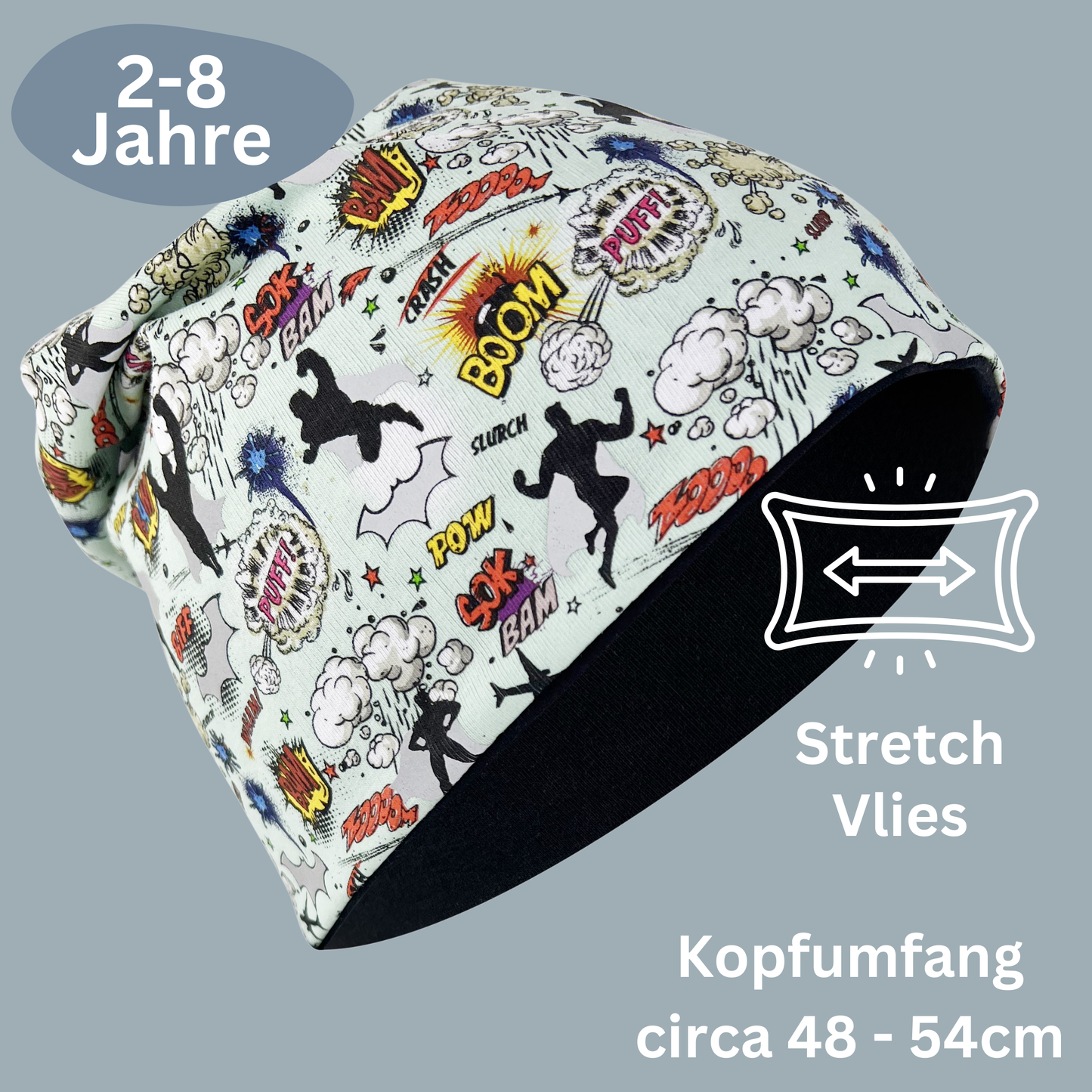 Kinder Reflektor Mütze & Loop - Superheld