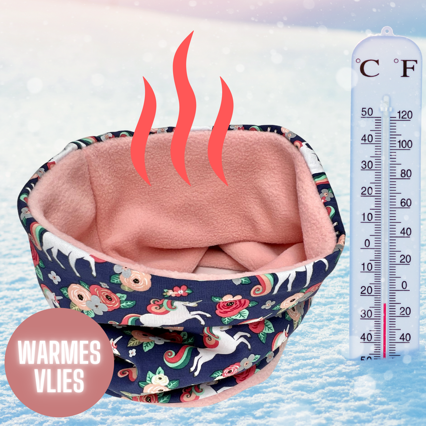 Kinder Reflektor Mütze & Loop - Einhorn