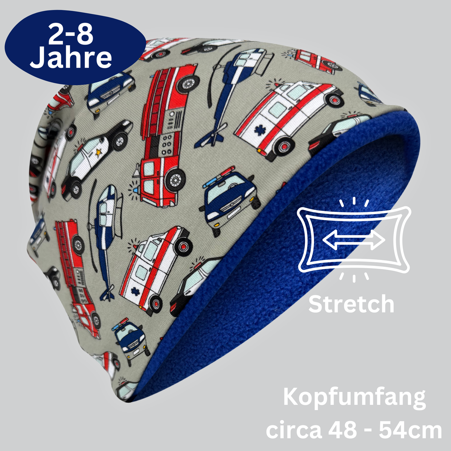 Kinder Beanie Mütze & Loop - Einsatzfahrzeuge