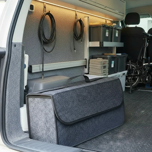 Filz Auto Organizer – Faltbare Tasche Grau für Camper