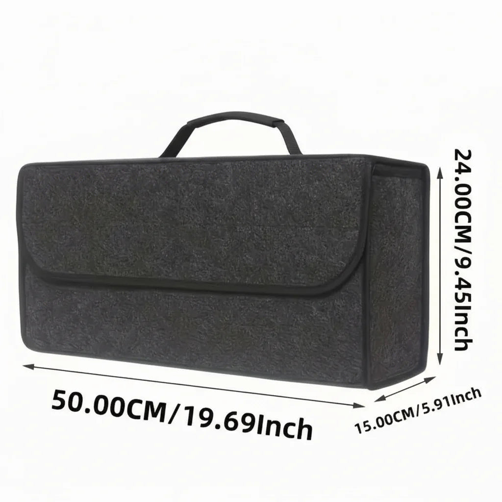 Filz Auto Organizer – Faltbare Tasche Grau für Camper