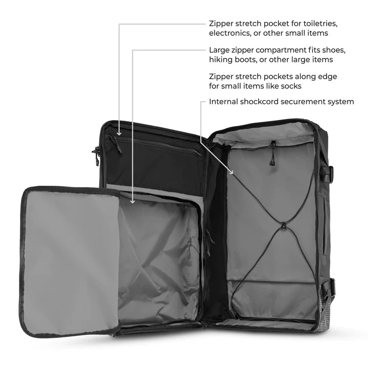 Matador GlobeRider45 Travel Backpack (white) - Handgepäckkonformer Rucksack für Weltreisen (45 liter) von Matador