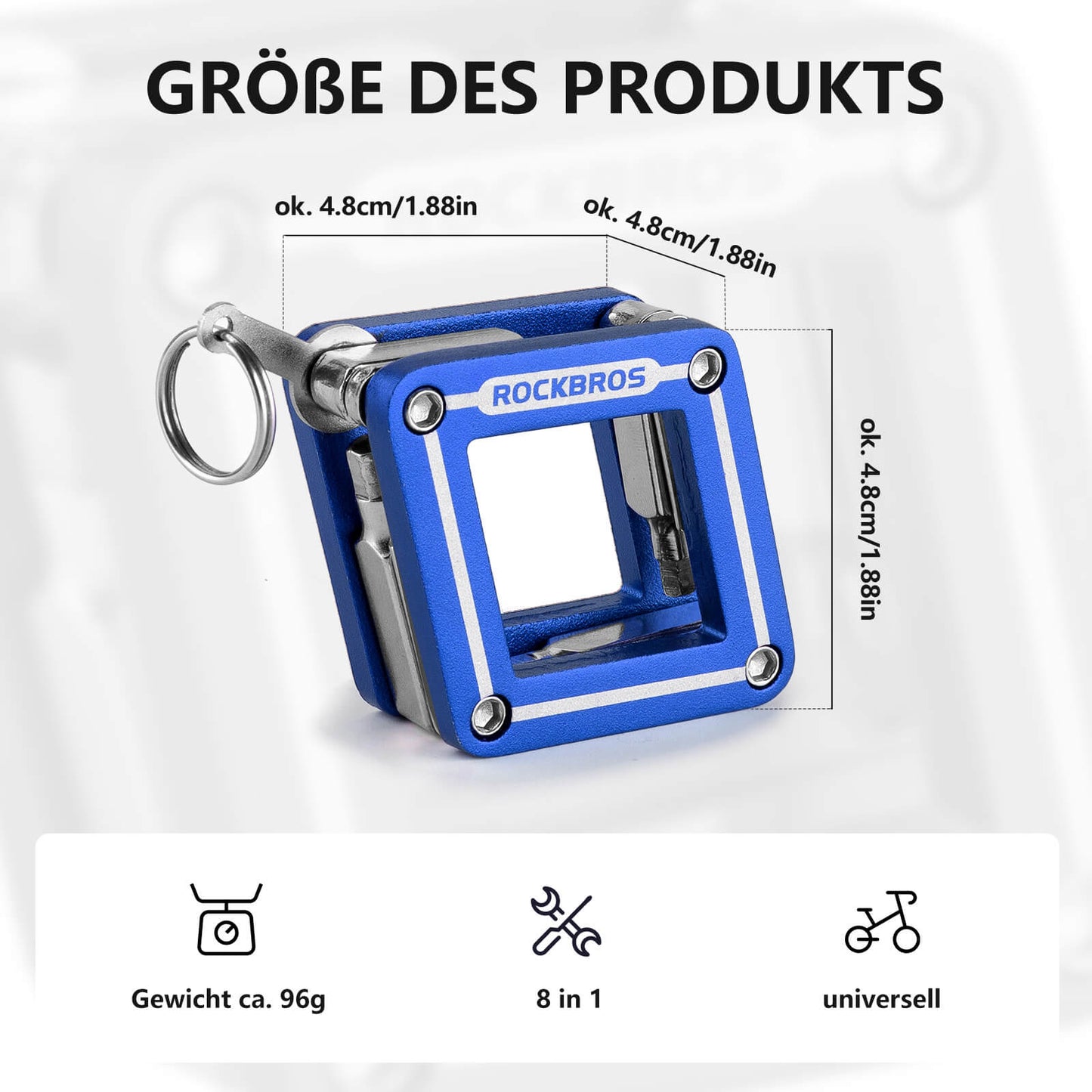 ROCKBROS Fahrrad 8 in 1 Reparatur-Werkzeug-Set Faltbares Reparaturset