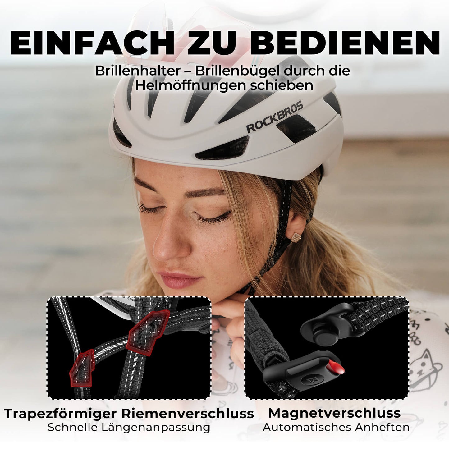 Integrierter Fahrradhelm Stoßfest Verstellbar