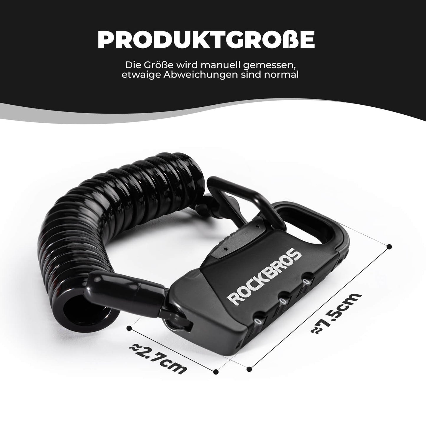 Kabelschloss Zahlenschloss Helmschloss 120cm Leicht