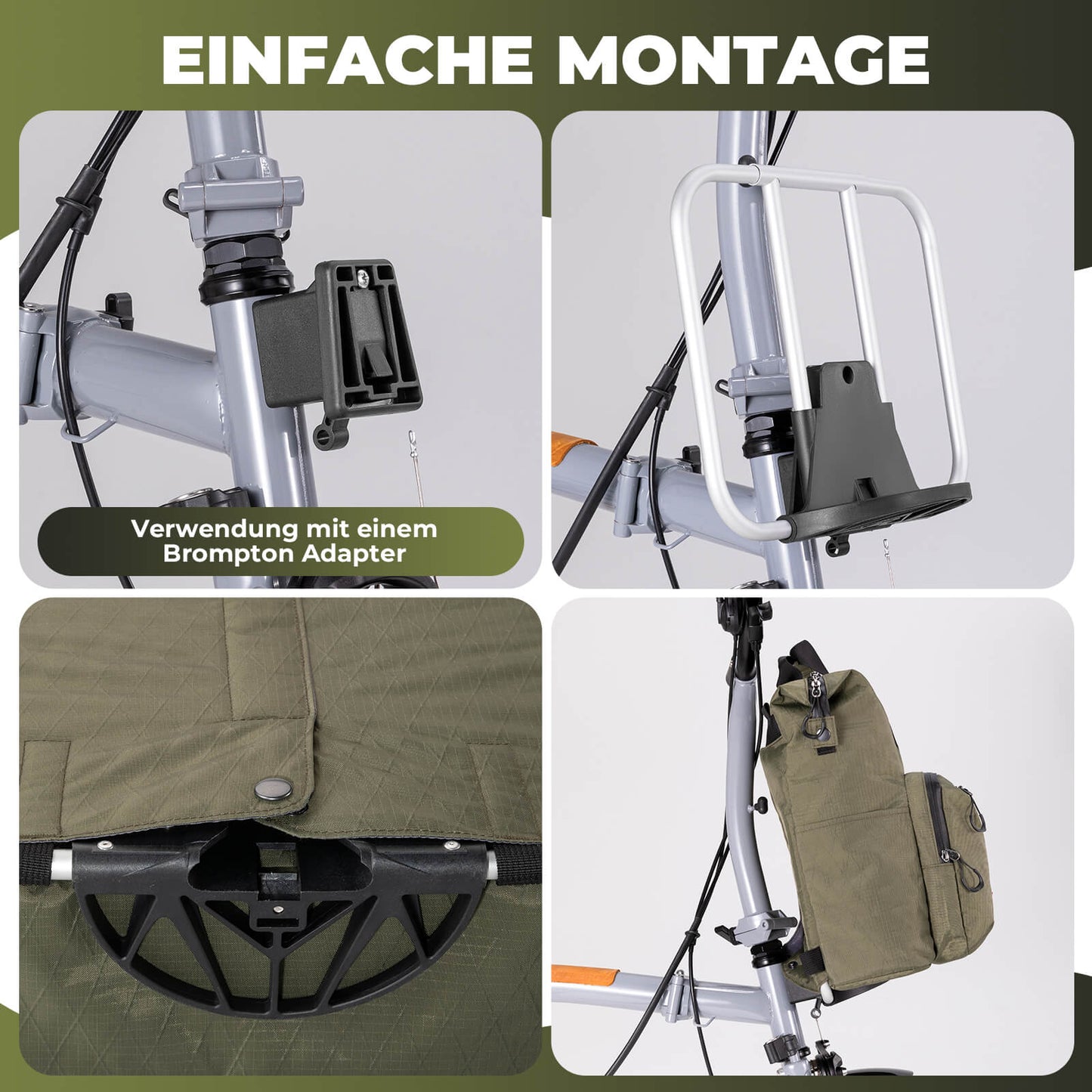 Fahrradtasche Lenkertasche für Brompton 10L+1.5L