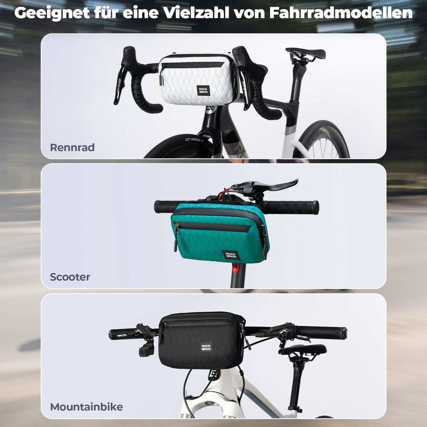 Lenkertasche Fahrradtasche mit Schultergurt 2,1L
