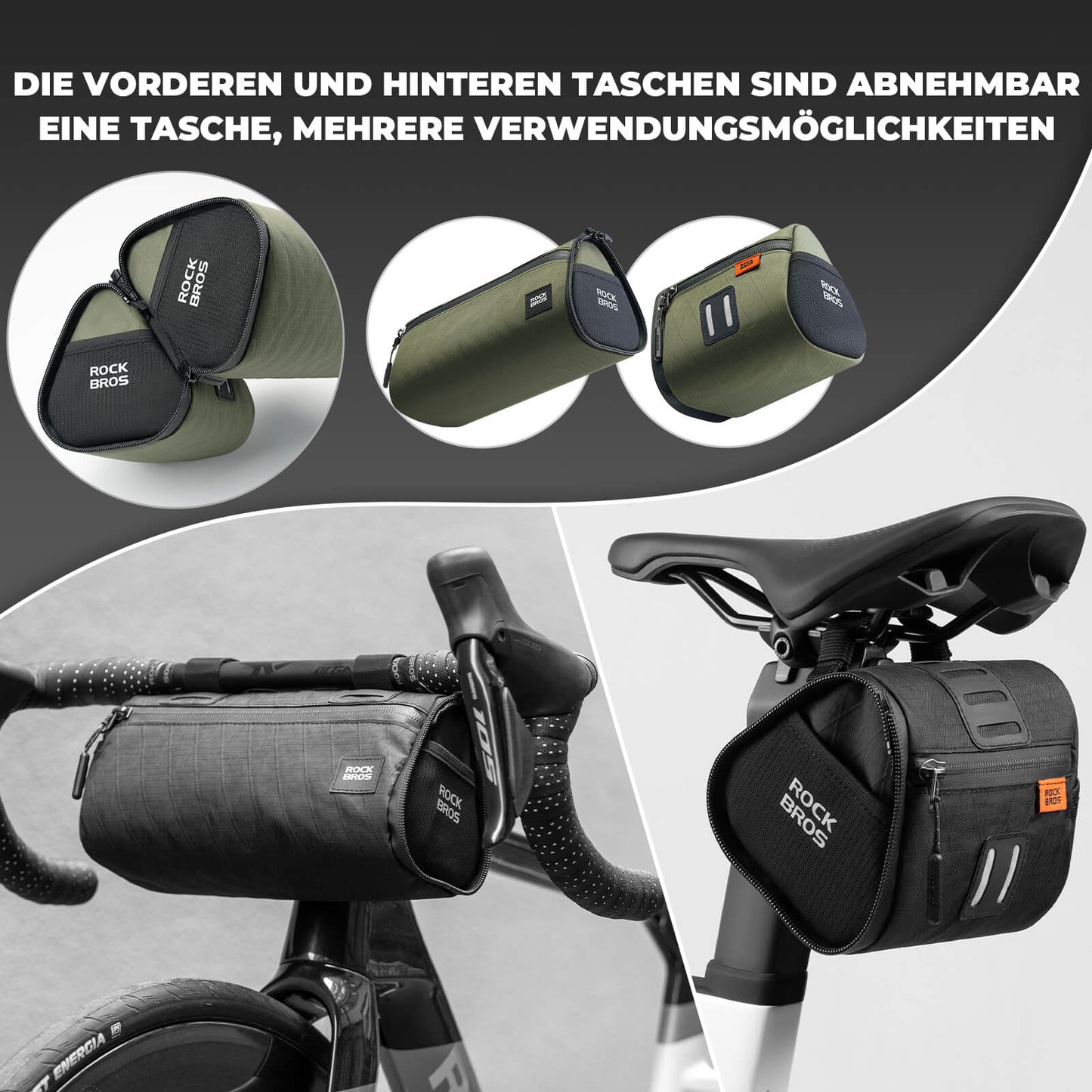 2-in-1 Fahrradtasche Set Wasserabweisend