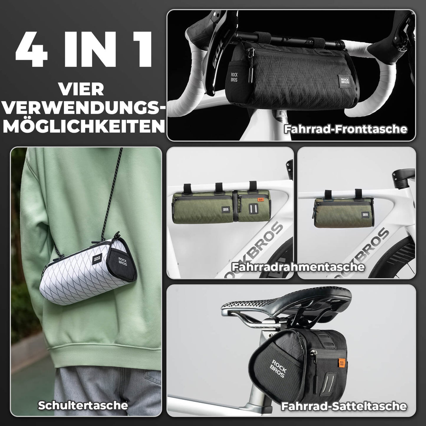 2-in-1 Fahrradtasche Set Wasserabweisend