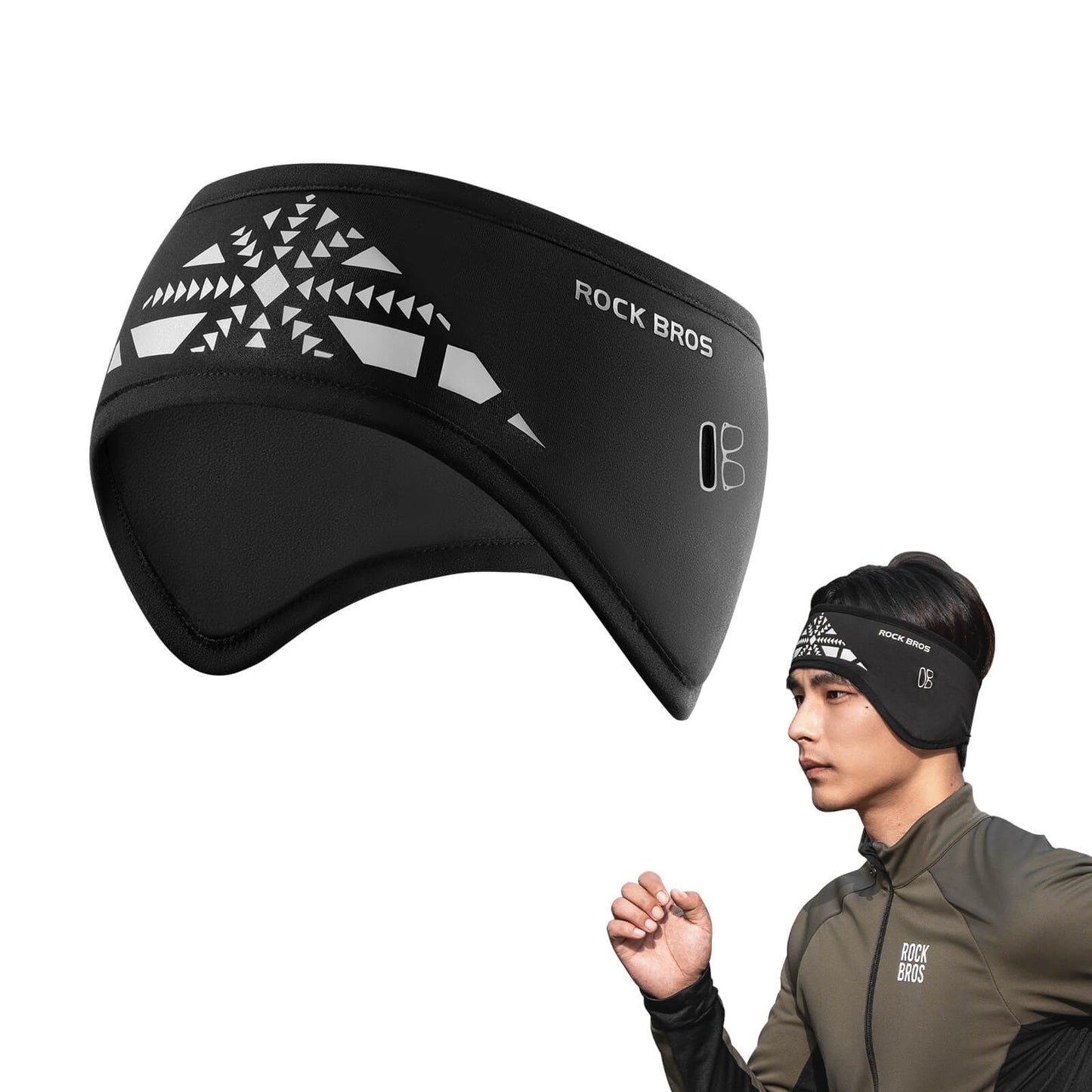 ROCKBROS Elastisches Winter Stirnband mit Klettverschluss Ohrenwärmer Unisex