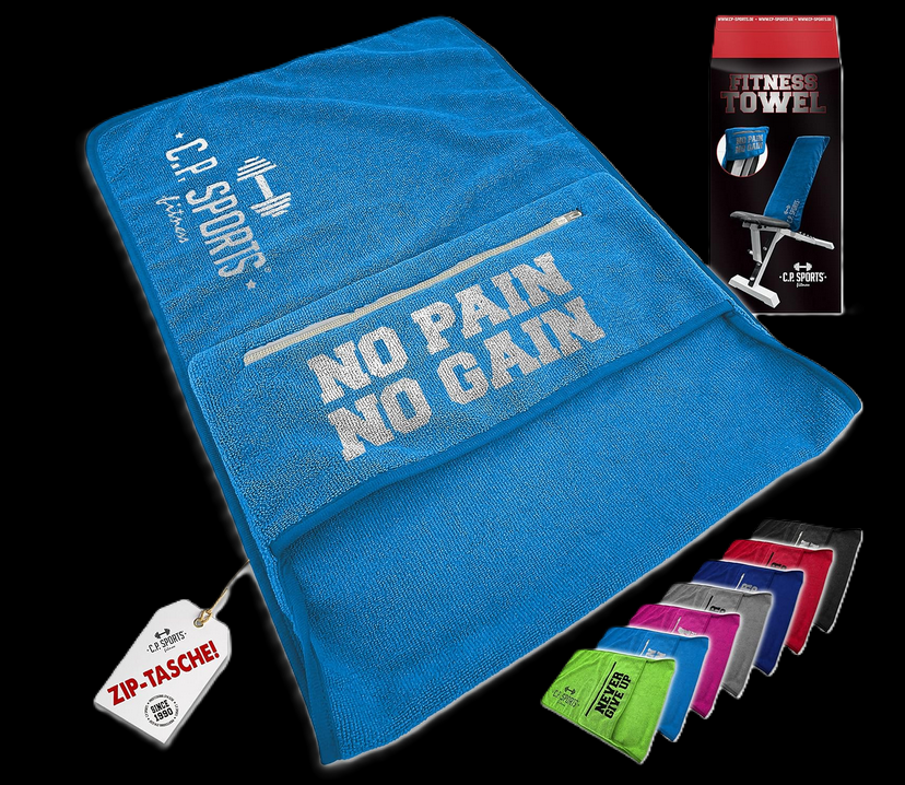 Fitness Handtuch Towel Mikrofaser  + Tasche mit Reißverschluss - C.P. SPORTS