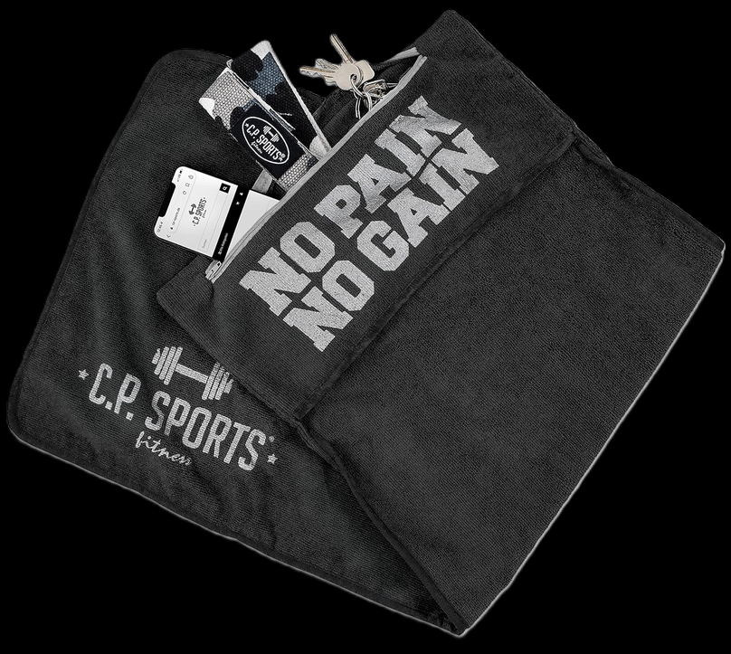 Fitness Handtuch Towel Mikrofaser  + Tasche mit Reißverschluss - C.P. SPORTS