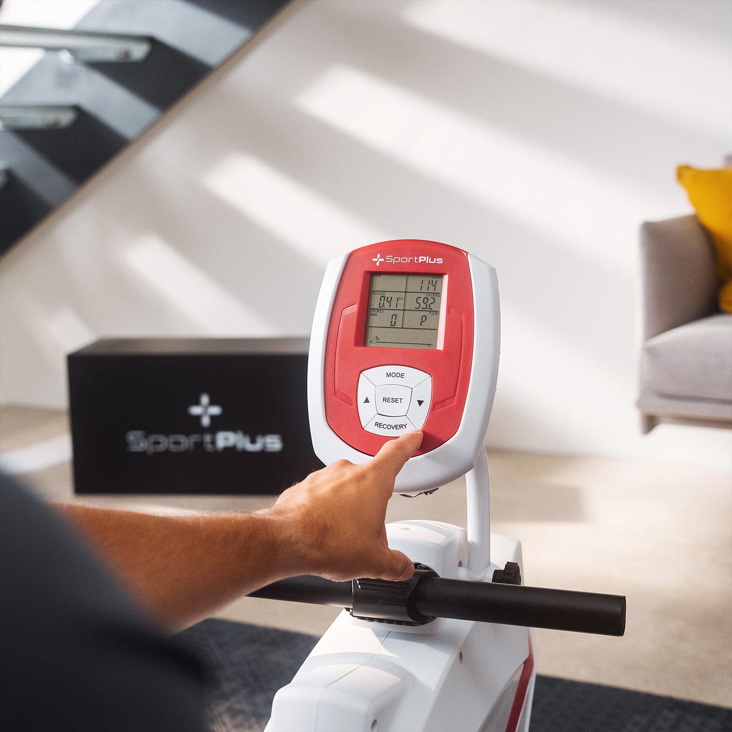 Magnetisches Rudergerät | 8 manuelle Widerstandsstufen | klappbar | weiß