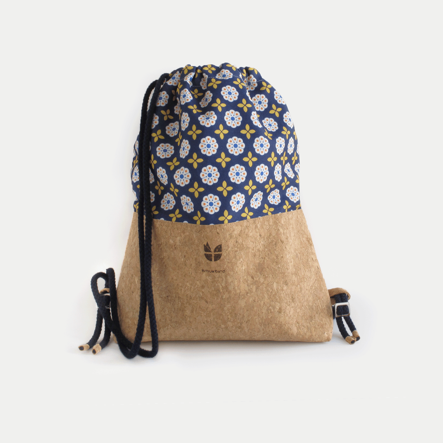 SmukBird Turnbeutel, Rucksack | aus Baumwolle und Kork | Bloom